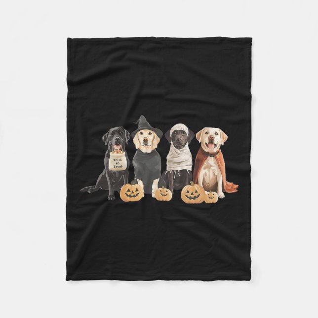 Retro Witch Labrador Retriever Halloween Labrador Fleecedecke (Vorderseite)