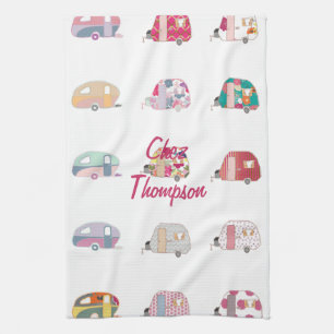 Retro-Wohnwagen-Besitzer-Küchentücher Handtuch