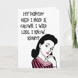 RETRO WOMAN FUNNY QUEEN CARTES D'ANNIVERSAIRE