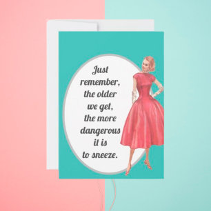 Retro Woman Obtenir une vieille citation carte d'a
