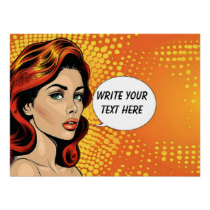 Retro Woman Orange individuell anpassbar Poster
