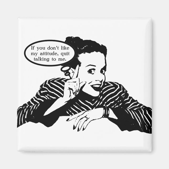 Retro Woman Spaß Magnet (Vorne)