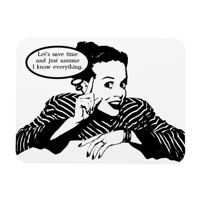 Retro Woman Spaß Magnet (Horizontal)