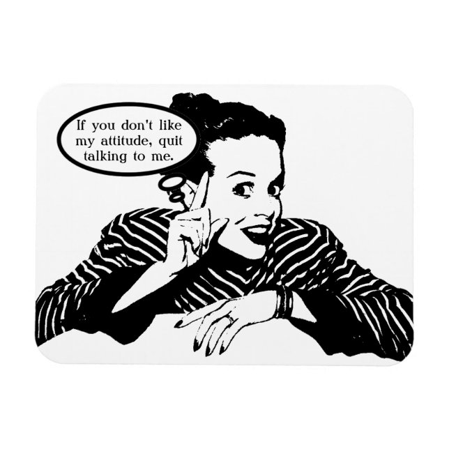 Retro Woman Spaß Magnet (Horizontal)