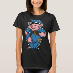 Retro Women Mens Pig Polizist Farm Tier I Liebe Sc T-Shirt