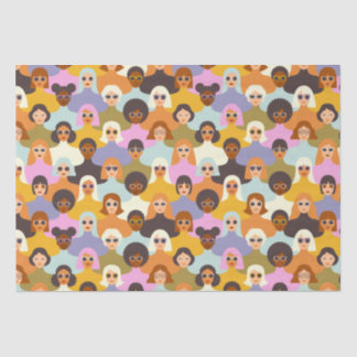 Retro Women of the World Pattern Seidenpapier