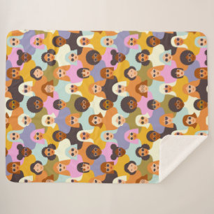 Retro Women of the World Pattern Sherpadecke