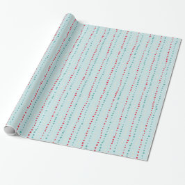 Retro Wonky Dots Wrapping Paper - Rot, Aquamarin, Geschenkpapier