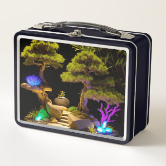 Retro Woodland Lunch Tasche Metall Brotdose