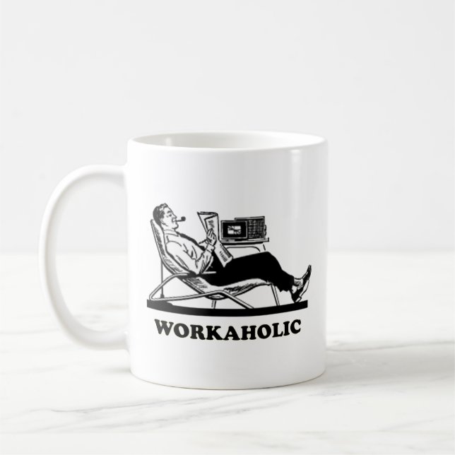 Retro Workaholic Kaffeetasse (Links)