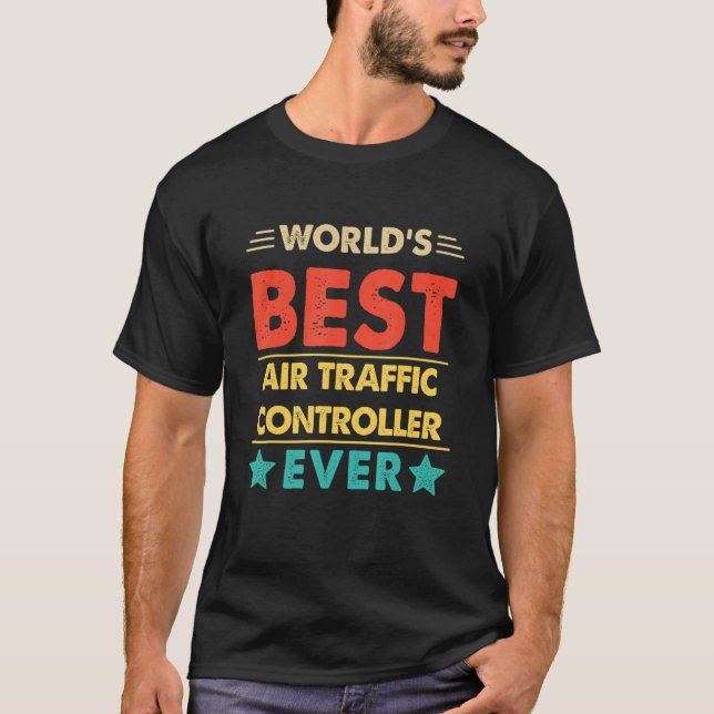 Retro World's Best Air Traffic Controller Ever T-Shirt (Vorderseite)