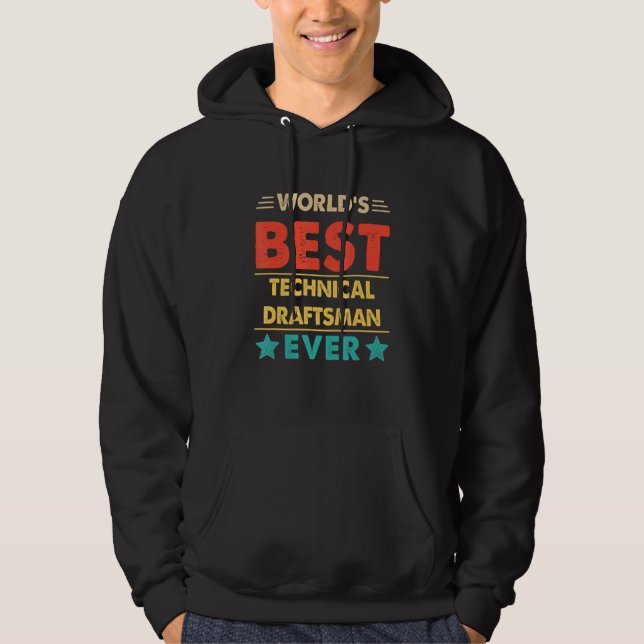 Retro World's Best Technical Draftsman Ever Hoodie (Vorderseite)