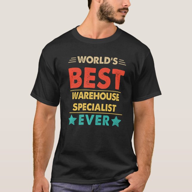 Retro World's Best Warehouse Specialist je T-Shirt (Vorderseite)