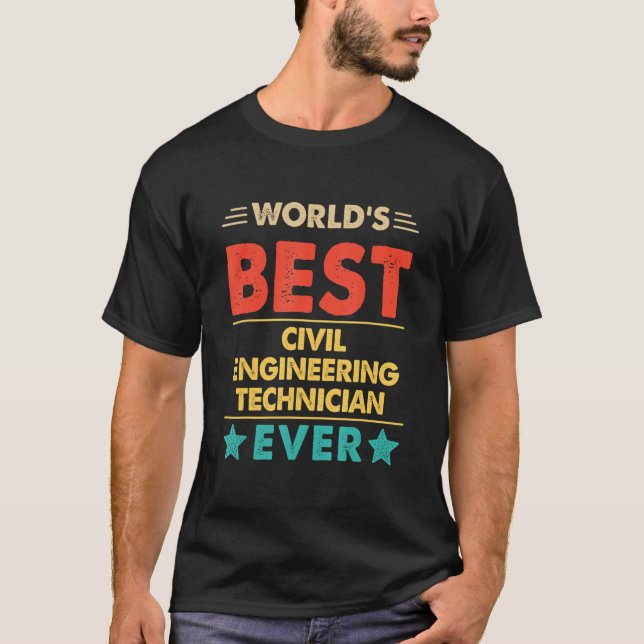 Retro World's Best Zivil Engineering Technician Ev T-Shirt (Vorderseite)