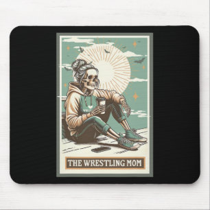Retro-Wrestling-Mutter-Tarotkarte-Skelett-Mama-Mut Mousepad