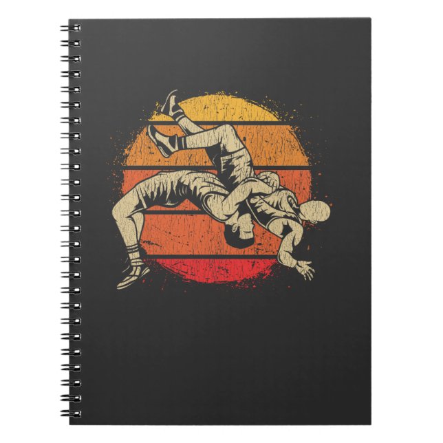 Retro Wrestling Sport Fighter Wrestlers Notizblock (Vorderseite)