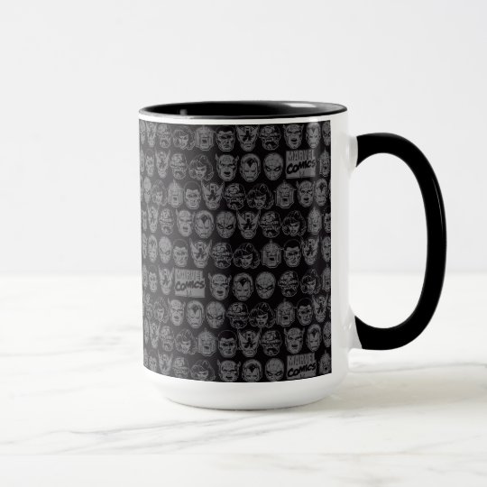 Retro Wunder-Held-Hauptmuster - Dunkelheit Tasse