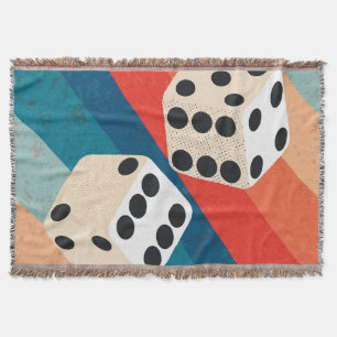 Retro-Würfel-Wandkunst Trendy Drucke Feeling Lucky Decke