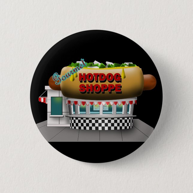 Retro WürstchenShoppe Button (Vorderseite)