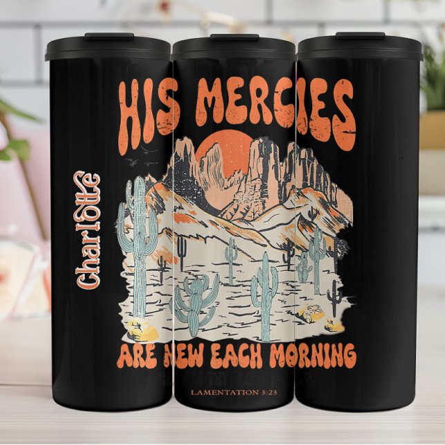 Retro Wüste Christliche Mercies Graphic Thermosbecher (Von Creator hochgeladen)