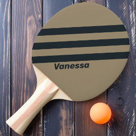 Retro Wüste Drei Streifen mit Namen Tischtennis Schläger