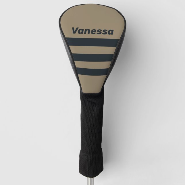 Retro-Wüsten-Dreier-Streifen mit Namen Golf Headcover (Vorderseite)