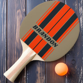 Retro-Wüstendeckerstreifen mit Namen Tischtennis Schläger