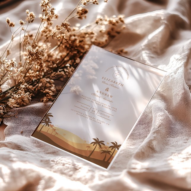 Retro-Wüstenhochzeit Acryleinladungen (Von Creator hochgeladen)