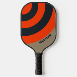 Retro-Wüstenkreislauf mit Namen Pickleball Schläger