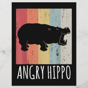 Retro wütendes Nilpferd - Vintage Hippopotamus