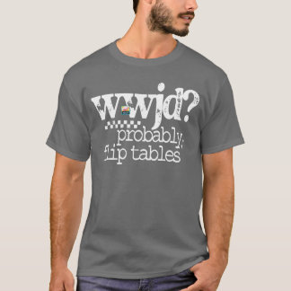 Retro WWJD Wahrscheinlich Ausklappbare Christlich T-Shirt