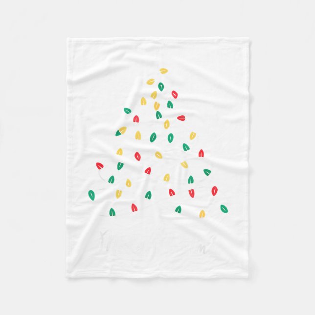 Retro Xmas Merry Christmas Tree Lights  Fleecedecke (Vorderseite)