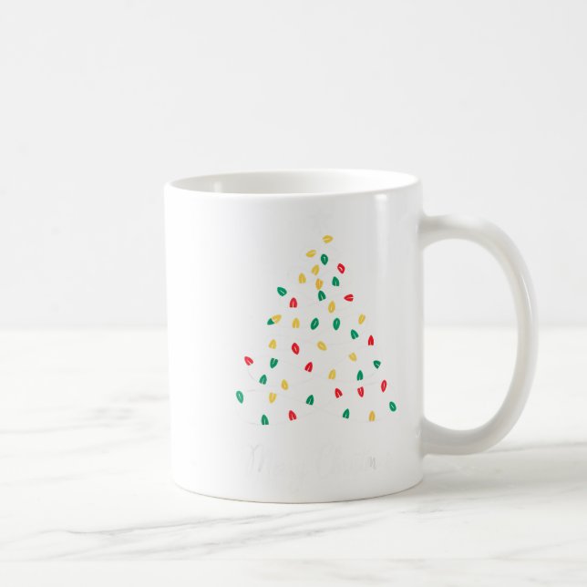 Retro Xmas Merry Christmas Tree Lights  Kaffeetasse (Rechts)