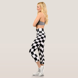 Retro Y2K Checkerboard Capri Leggings