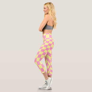 Retro Y2K Checkerboard Capri Leggings