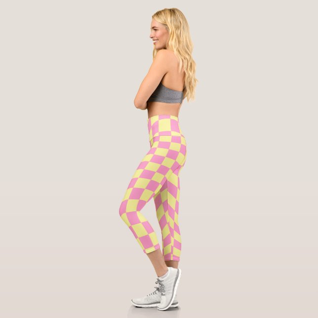 Retro Y2K Checkerboard Capri Leggings (Links)
