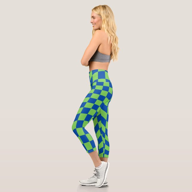 Retro Y2K Checkerboard Capri Leggings (Links)