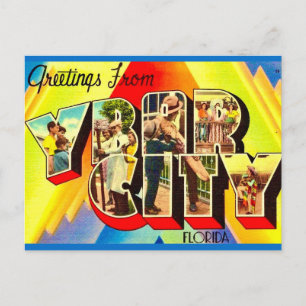Retro Ybor City Florida Begrüßung Postkarte