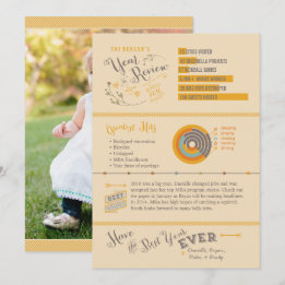 Retro Year in Review Christmas Cards - Infografik Einladung