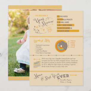 Retro Year in Review Christmas Cards - Infografik Einladung
