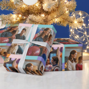 Retro "Year in Review"-FotoCollage Geschenkpapier