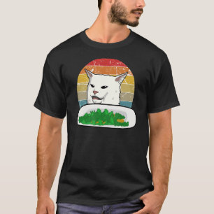 Retro Yelling Verwirrte Cat Internet Meme Vegan Ki T-Shirt