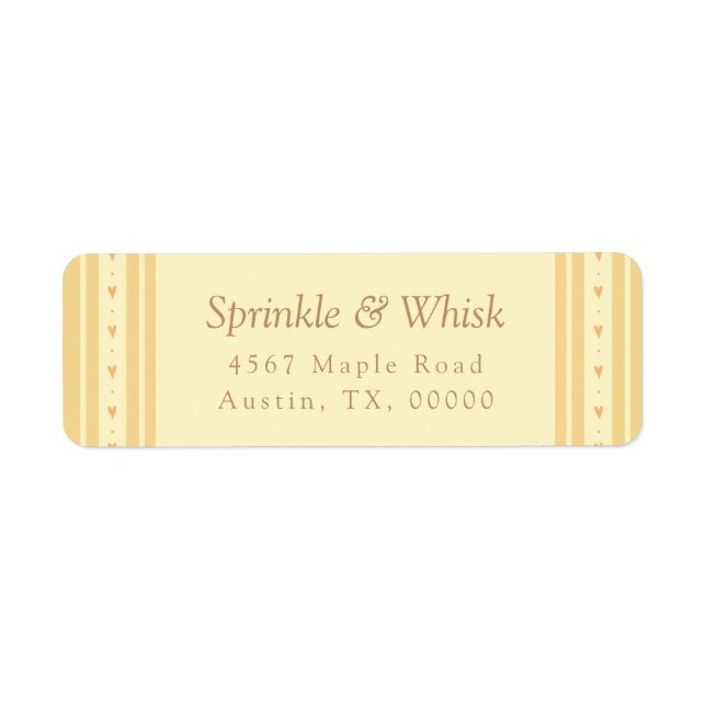 Retro Yellow And Orange Heart Stripes Bakery (Vorne)