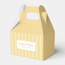 Retro Yellow And Orange Heart Stripes Bakery Geschenkschachtel