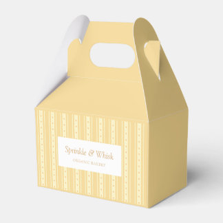 Retro Yellow And Orange Heart Stripes Bakery Geschenkschachtel