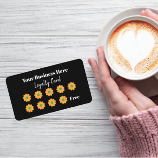 Retro Yellow Daisy Business Loyalty Card Treuekarte