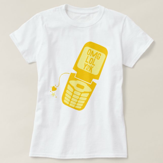 Retro Yellow Dreh Phone T - Shirt (Design vorne)