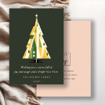 Retro Yellow Green Christmas Tree Business-Logo Feiertagskarte<br><div class="desc">Wenn Sie weitere Anpassungen benötigen,  schreiben Sie mir bitte an yellowfebstudio@gmail.com.</div>