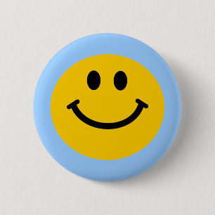 Retro Yellow Happy Face Button