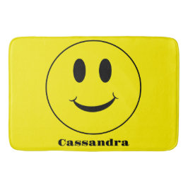Retro Yellow Happy Face Lächelndes Muster Badematte